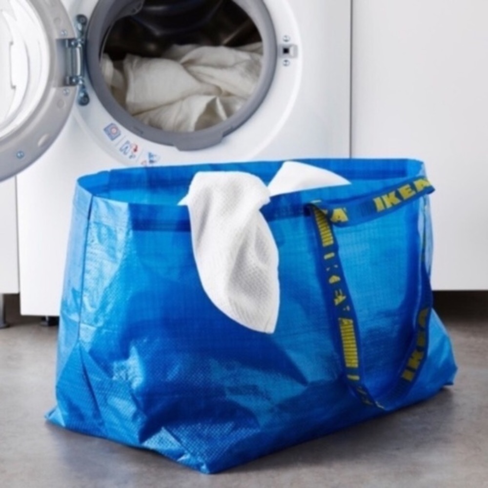 IKEA Reusable Frakta Tote Bag NEW NWT Blue Set Of 6 - Picture 2 of 7